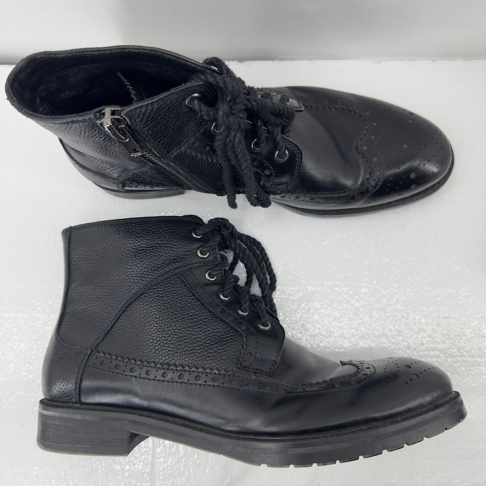 MENS 10 Vintage Foundry Co. DIGIORNO BOOTS Black Leather Brogue PUNK VICTORIAN